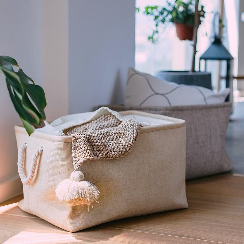 Slonovinové látkové úložné boxy – velké a funkční, různé velikosti S, M, L, XL, XXL 2