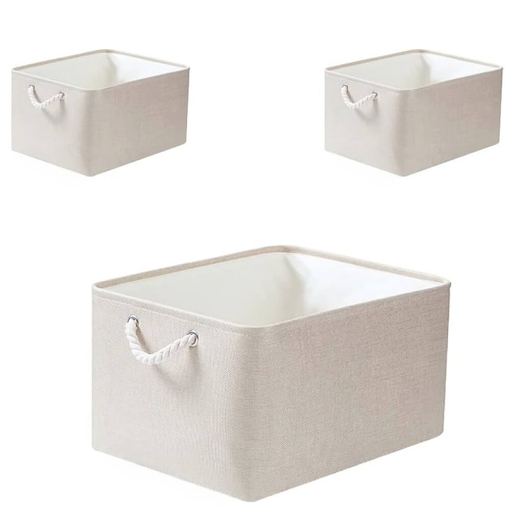 Slonovinové látkové úložné boxy – velké a funkční, různé velikosti S, M, L, XL, XXL 3