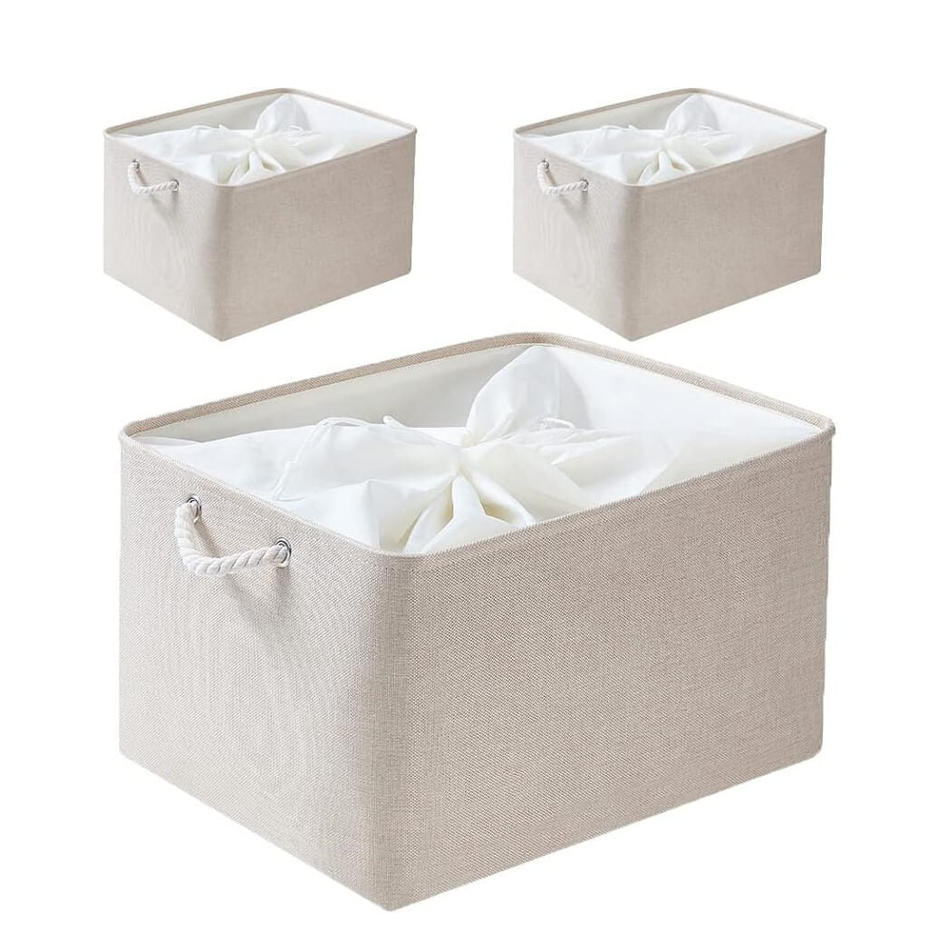 Slonovinové látkové úložné boxy – velké a funkční, různé velikosti S, M, L, XL, XXL 5