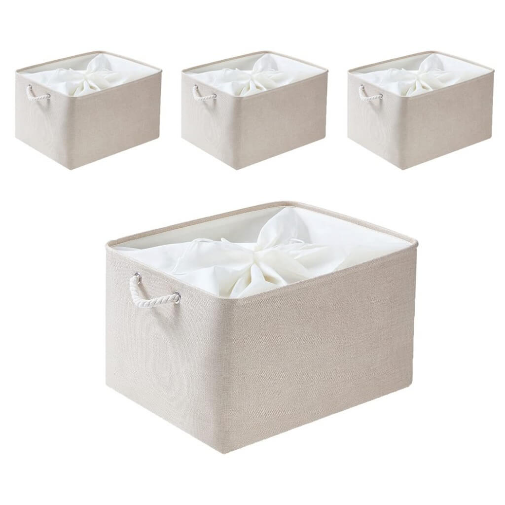 Slonovinové látkové úložné boxy – velké a funkční, různé velikosti S, M, L, XL, XXL 7