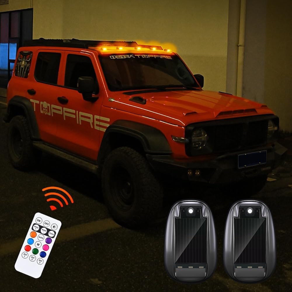 Solární skalní světla pro nákladní automobily s bezdrátovým dálkovým ovládáním – ekologická lepící instalace 3
