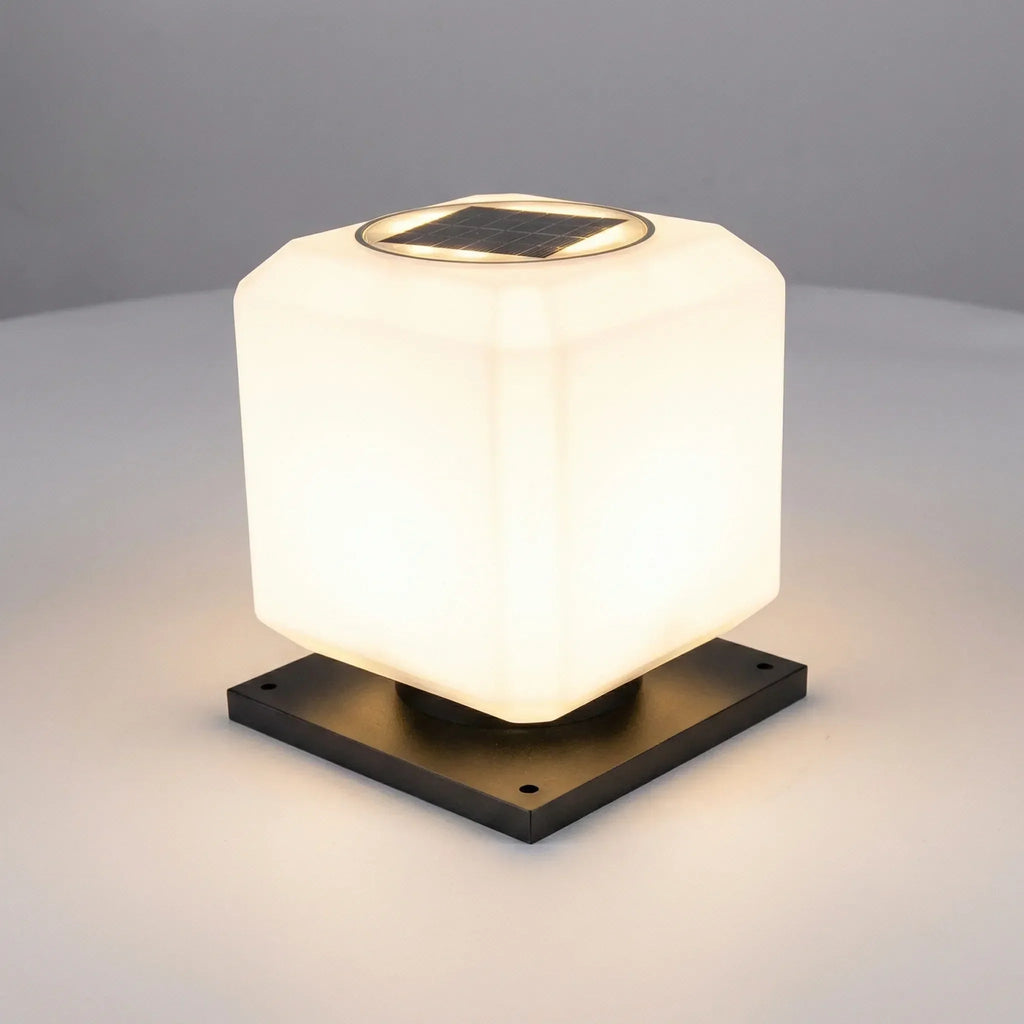 Solární venkovní lampa s kovovou konstrukcí – minimalistická skandinávská lampa do domácnosti, 10 cm x 10 cm 5