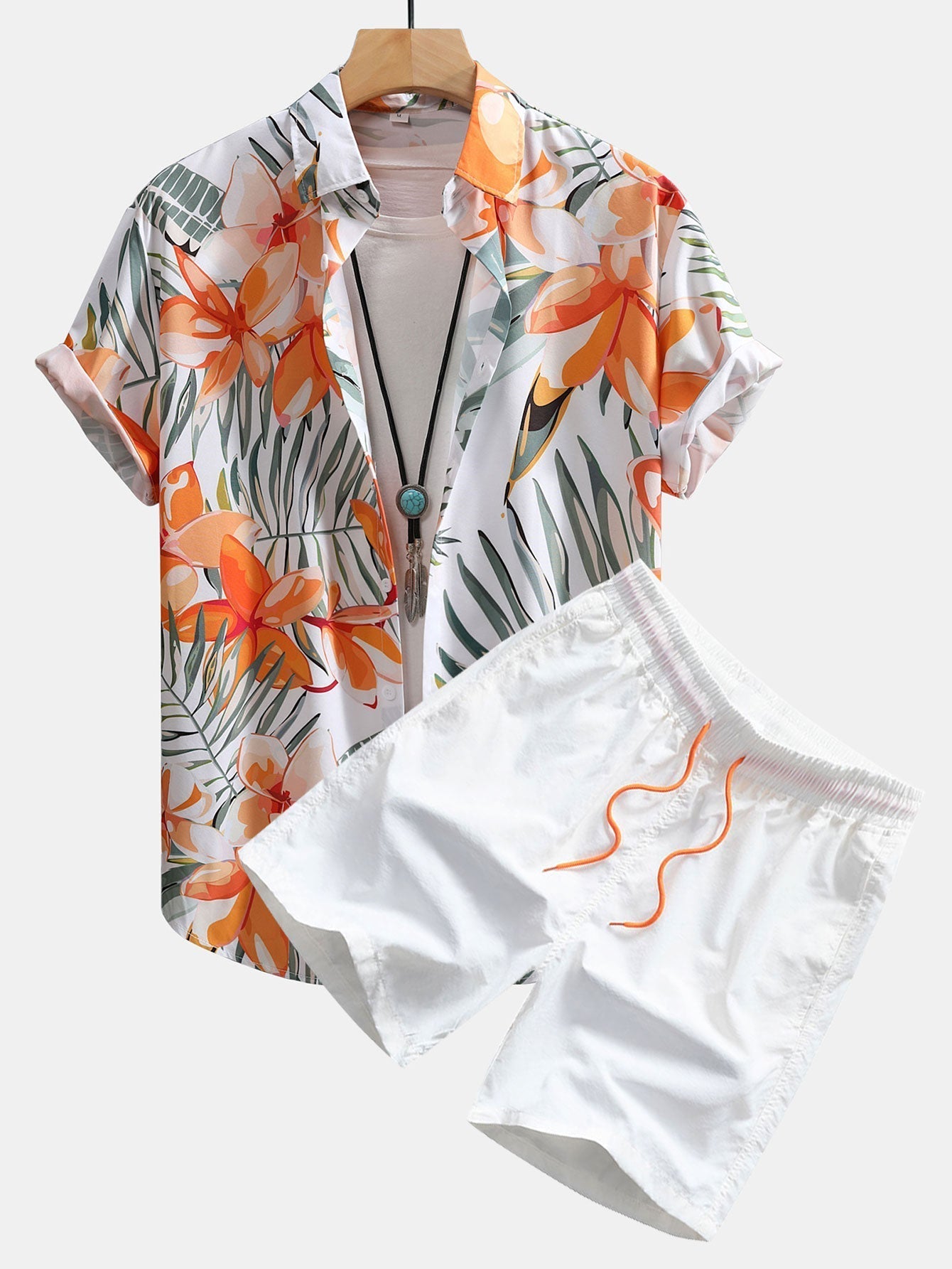 Souprava košile a plavek s květinovým potiskem – pohodlný střih Regular Fit – 100% polyester a nylon 0