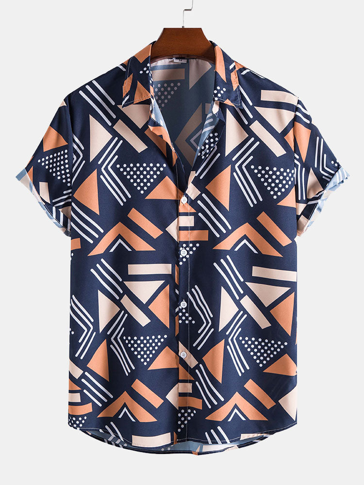 Souprava trička a plavek s geometrickým potiskem – unikátní vzor, 100% polyester 3