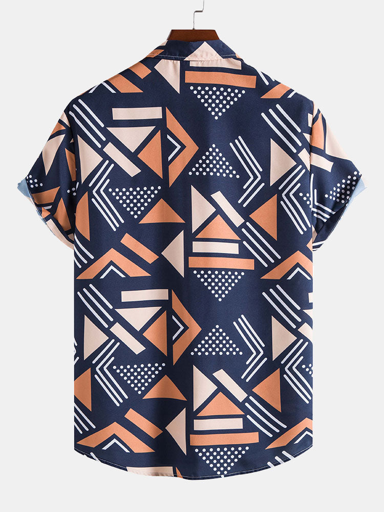 Souprava trička a plavek s geometrickým potiskem – unikátní vzor, 100% polyester 4