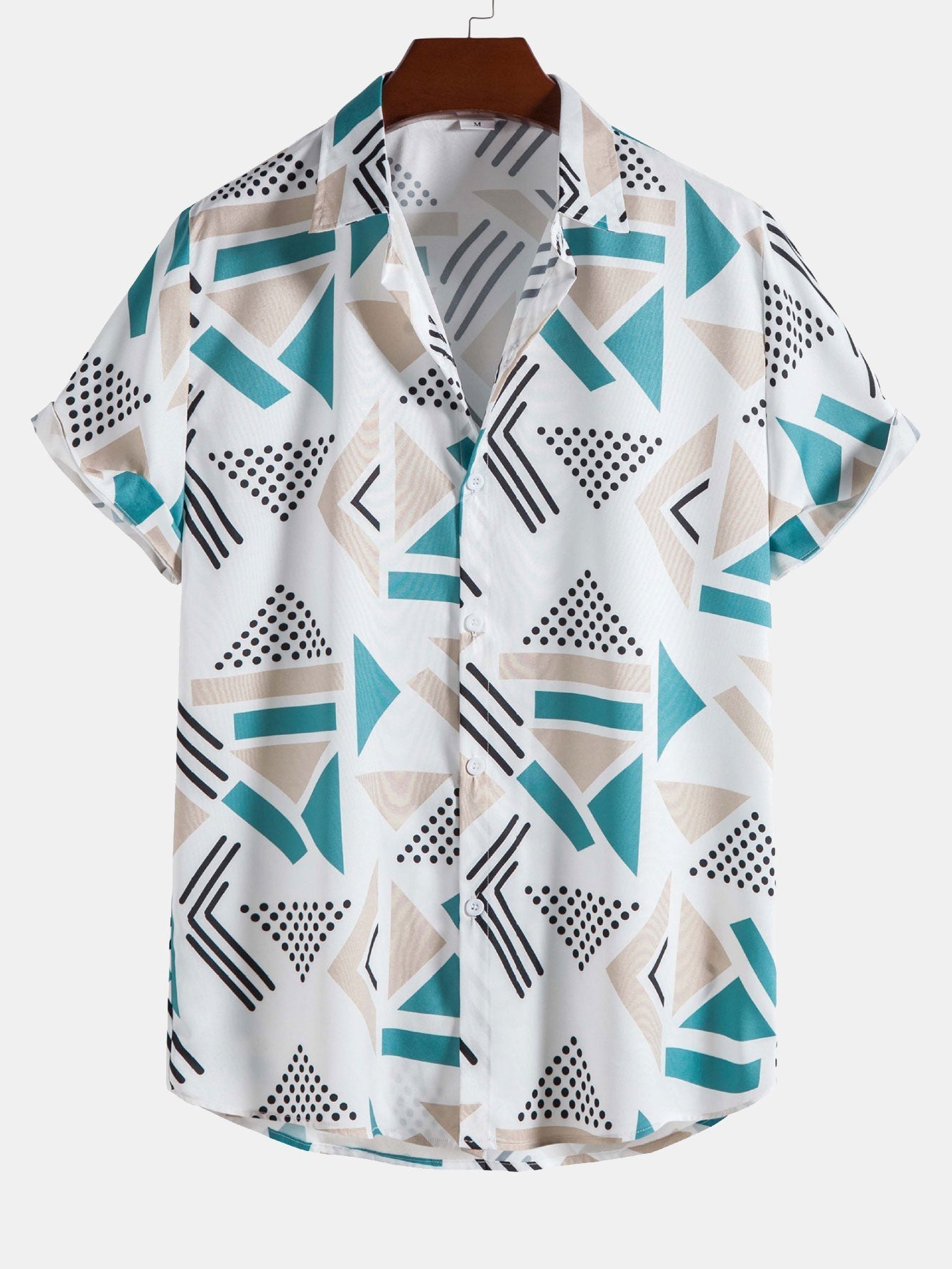 Souprava trička a plavek s geometrickým potiskem – unikátní vzor, 100% polyester 6