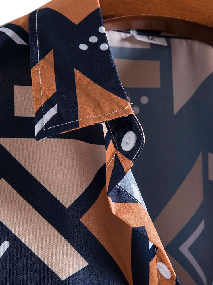 Souprava trička a plavek s geometrickým potiskem – unikátní vzor, 100% polyester 7