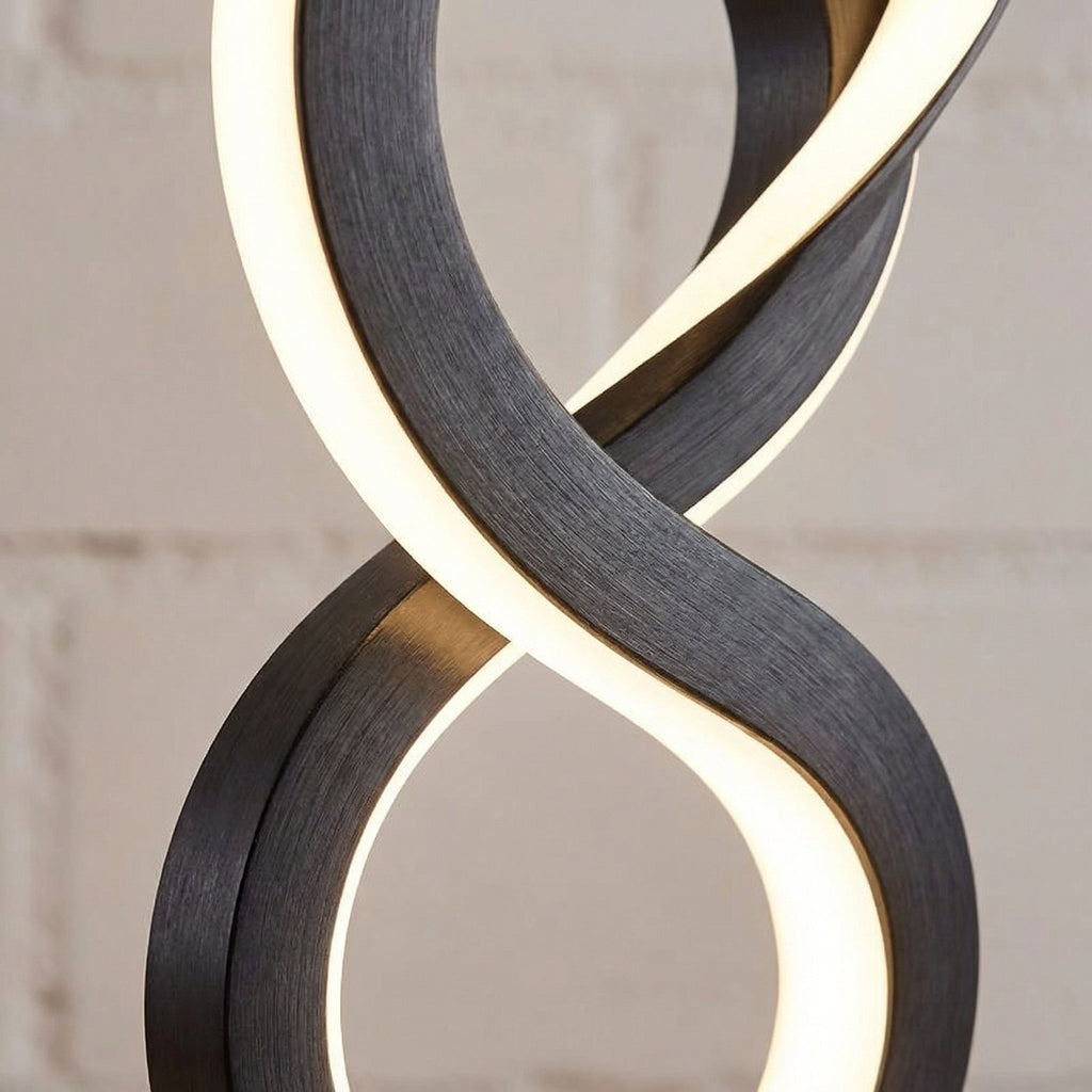 Spirálová LED stolní lampa se sochařským designem – kompaktní, energeticky úsporná do obývacích pokojů a kanceláří 2