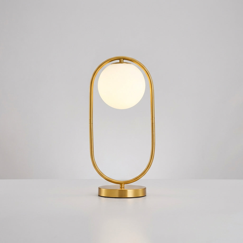 Stmívatelná stolní lampa s LED kroužkem – sklo, moderní design, nastavitelné světlo, kompaktní 12x28cm 5