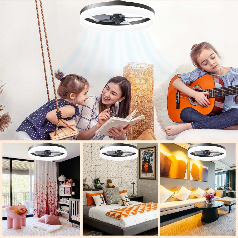 Stmívatelný LED stropní ventilátor s dálkovým ovládáním – moderní design pro efektivní chlazení 2