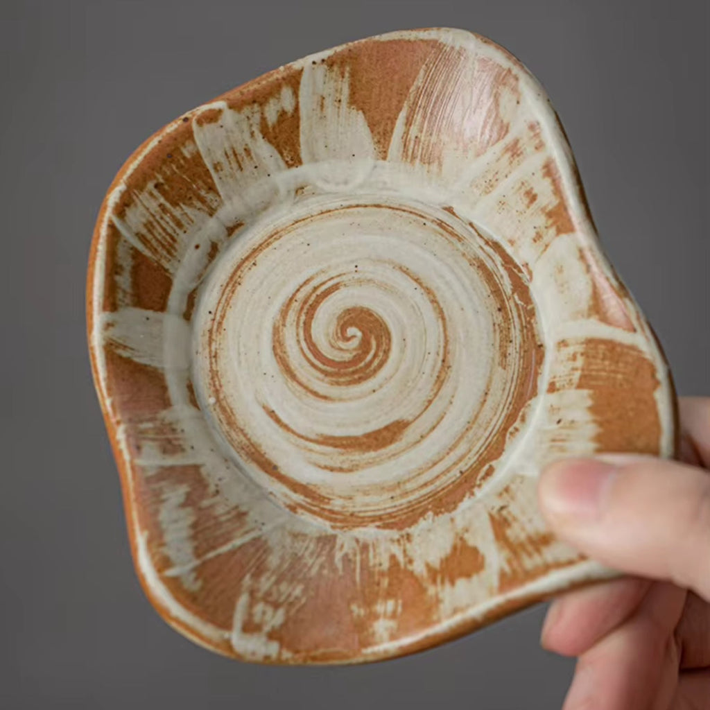 Ručně vyrobený porcelánový stojan na kávu s keramickým odkapávačem a dřevěným 4