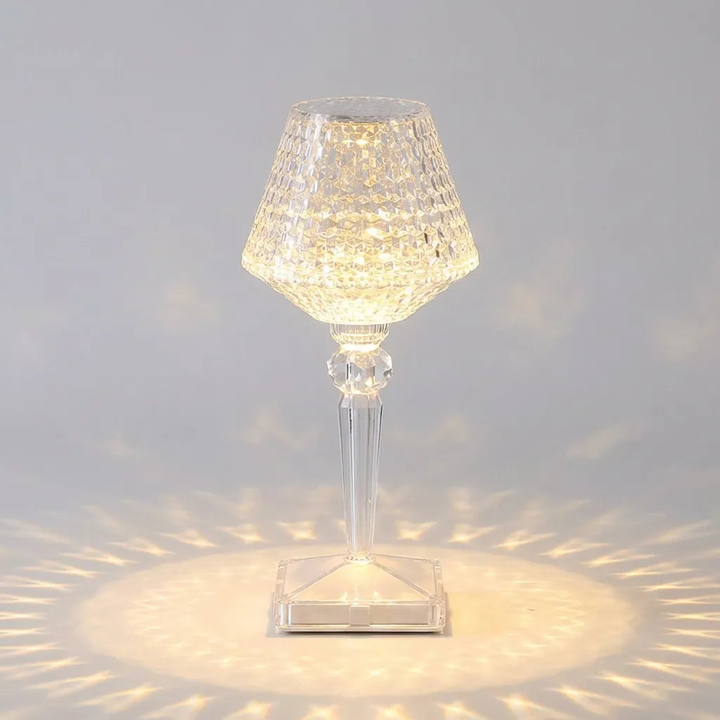 Stolní LED Lampa s Křišťálovým Stínidlem, Stmívatelná, Přenosná USB, Moderní Design, 27 cm 1