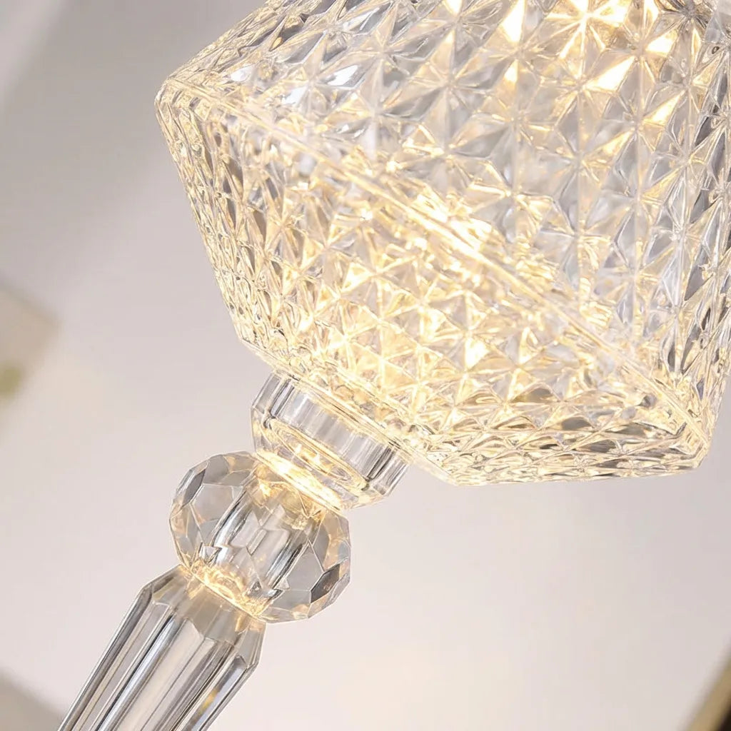 Stolní LED Lampa s Křišťálovým Stínidlem, Stmívatelná, Přenosná USB, Moderní Design, 27 cm 2