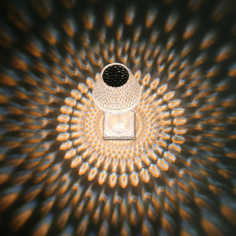 Stolní LED Lampa s Křišťálovým Stínidlem, Stmívatelná, Přenosná USB, Moderní Design, 27 cm 3