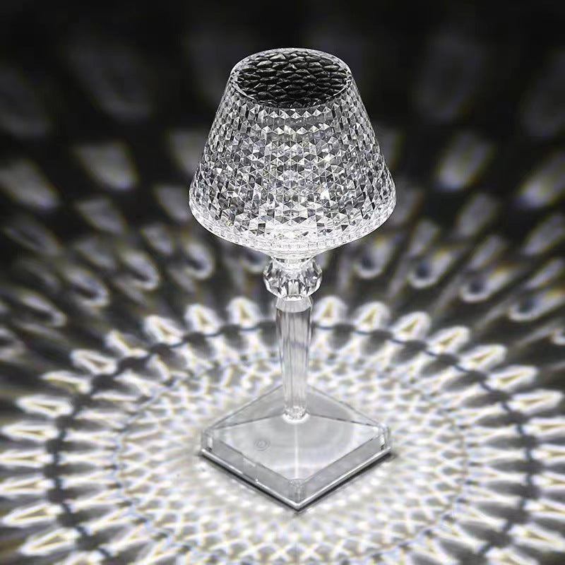 Stolní LED Lampa s Křišťálovým Stínidlem, Stmívatelná, Přenosná USB, Moderní Design, 27 cm 4