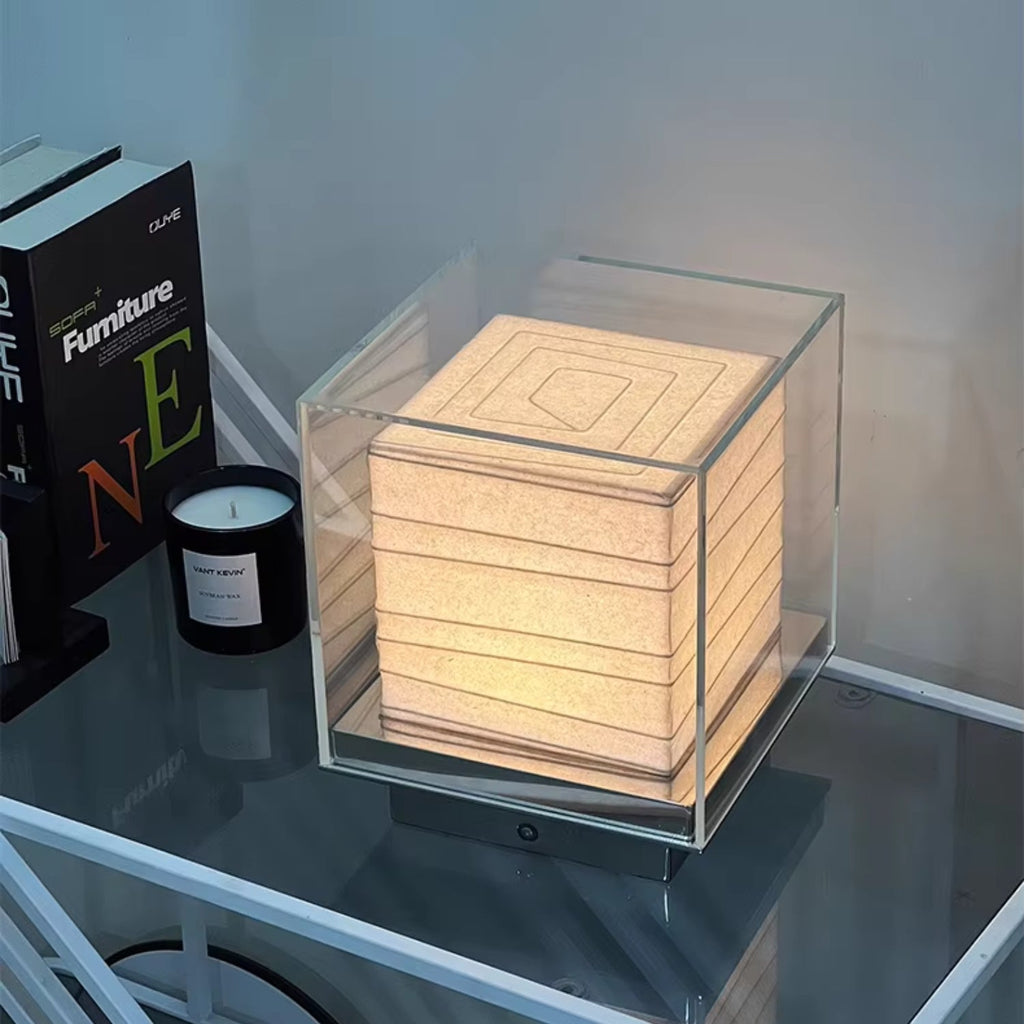 Stolní lampa s dotykovým stmíváním a integrovanou LED, vyrobená z moderního rýž 7