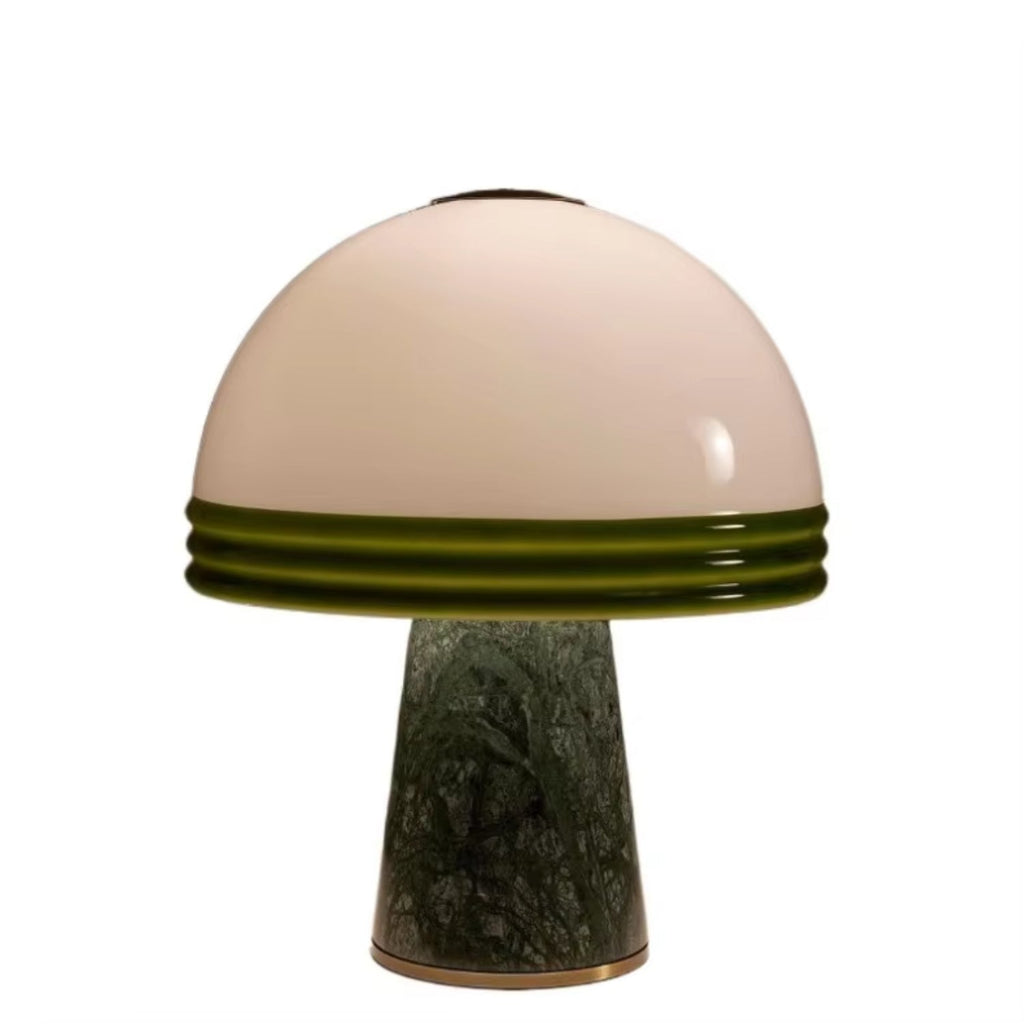 Stolní lampa s LED světlem a zeleným mramorem, moderní sochařský design, ideální na noční stole 0