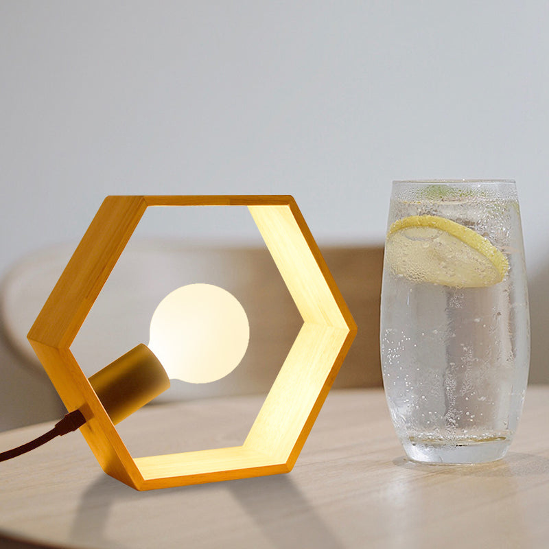 Stolní Lampa s Teplým Světlem a Přírodním Dřevem – Minimalistický Design, 25 cm 4