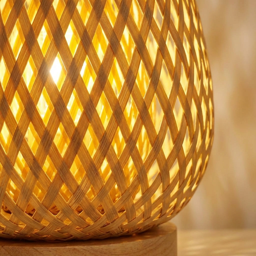 Stolní Lampa z Bambusu s USB Napájením – Ekologické Osvětlení do Ložnice a Obývacího Pokoje 2