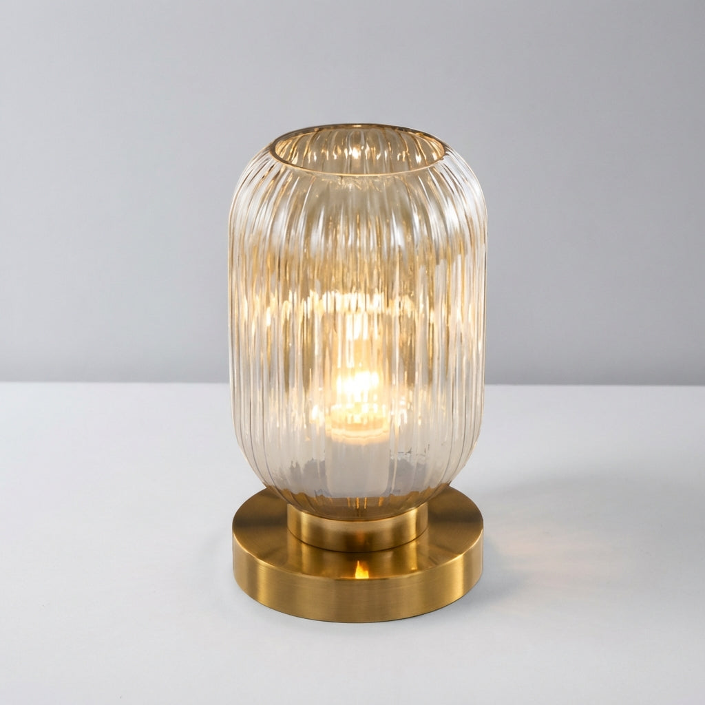 Stolní Lampa z Barevného Skla s LED Osvětlením pro Noční Stolek – Moderní Design 13 cm x 25 cm 0