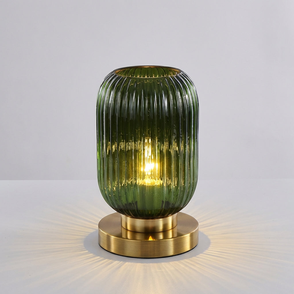 Stolní Lampa z Barevného Skla s LED Osvětlením pro Noční Stolek – Moderní Design 13 cm x 25 cm 2