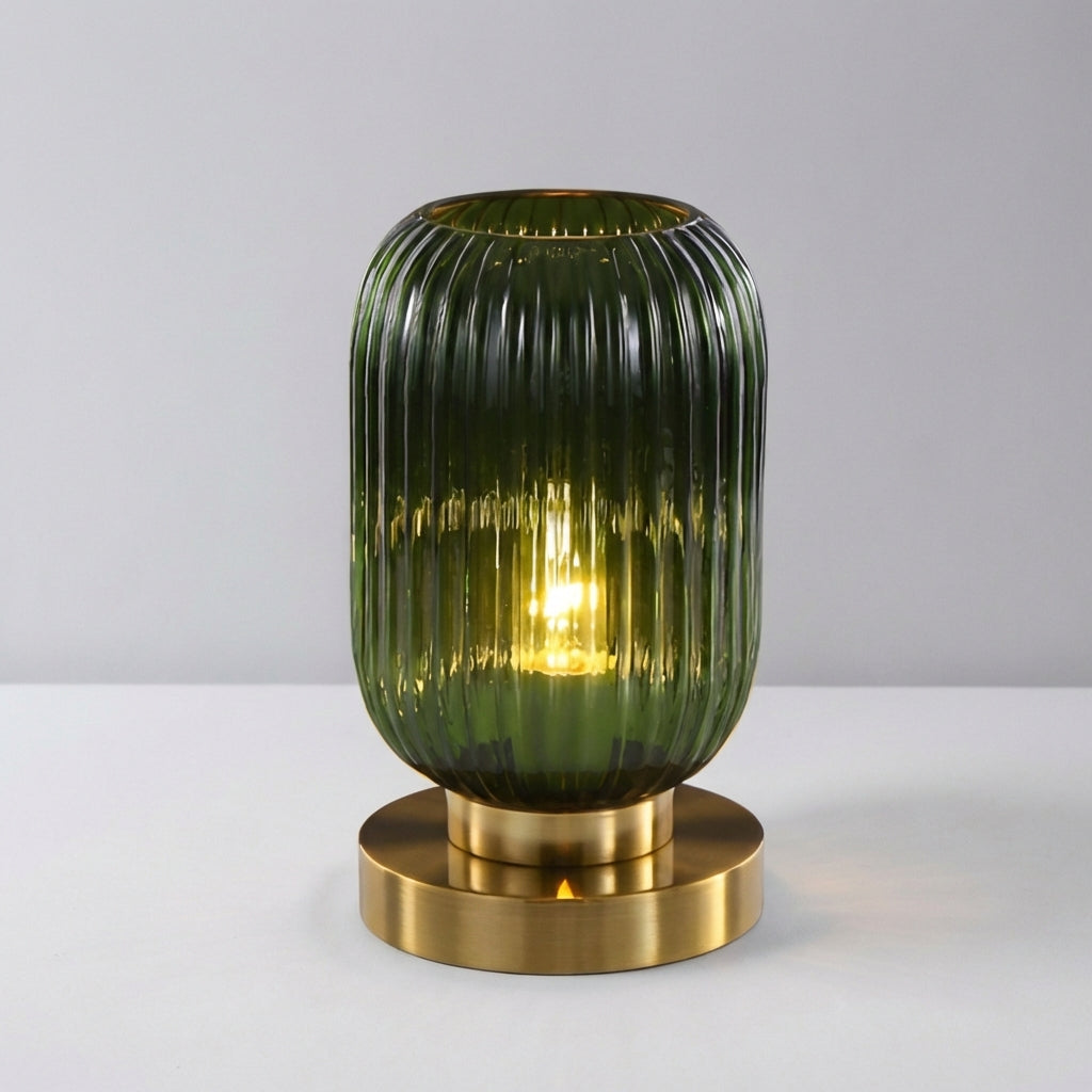 Stolní Lampa z Barevného Skla s LED Osvětlením pro Noční Stolek – Moderní Design 13 cm x 25 cm 5