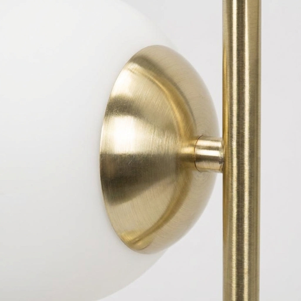 Stolní Lampa z Matného Skla s Dvěma Žárovkami – Skandinávský Minimalistický Design pro Ložnici a Obývací Pokoj 2