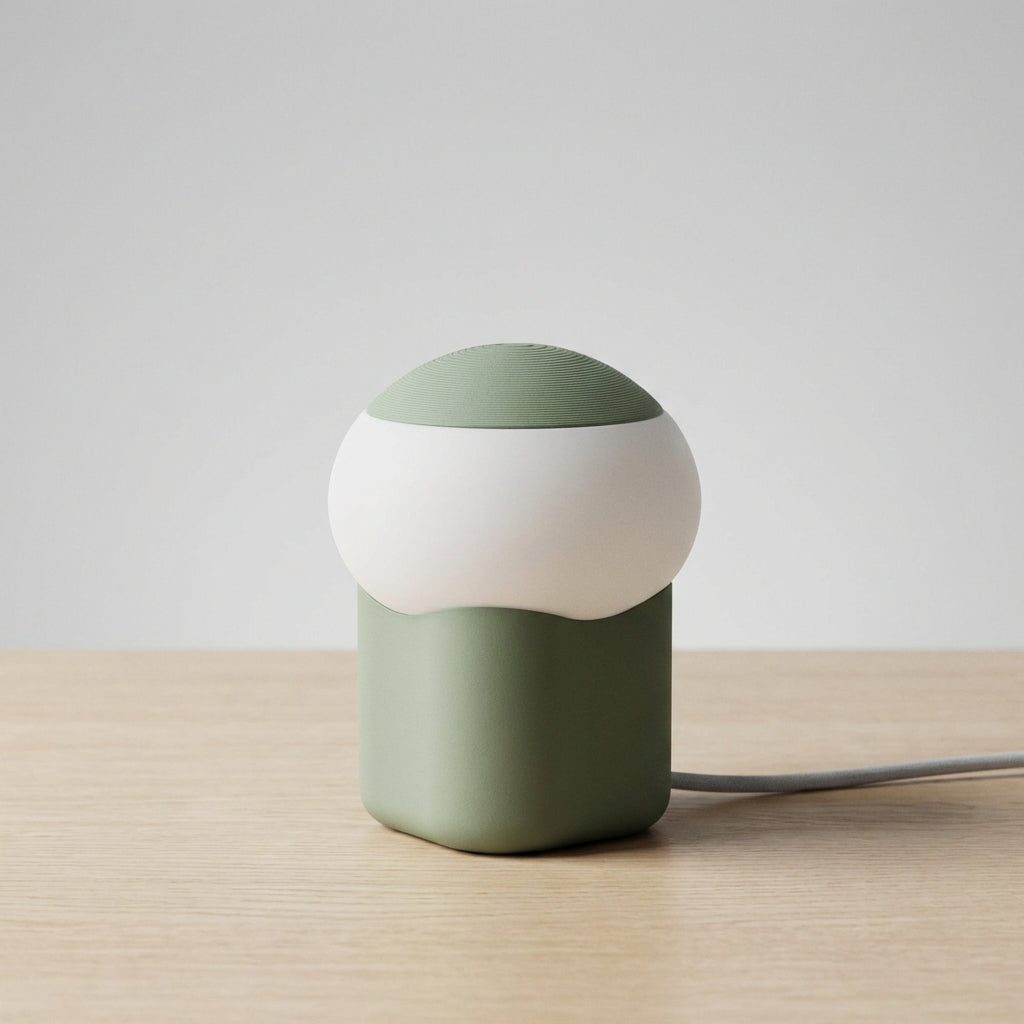 Stolní lampa Houbová s měkkým LED světlem – moderní minimalistický design pro použití u postele a nočního stolku 2