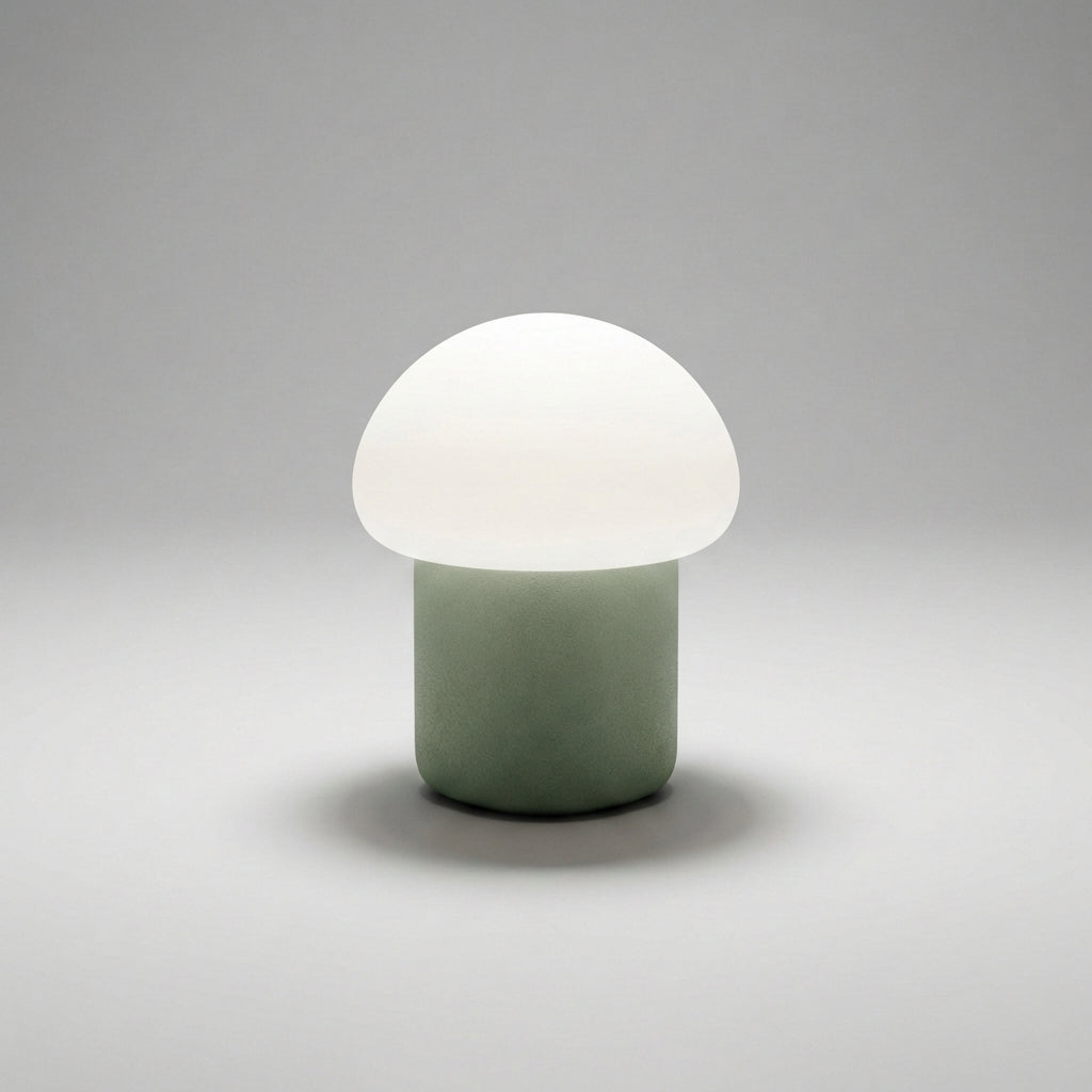 Stolní lampa Houbová s měkkým LED světlem – moderní minimalistický design pro použití u postele a nočního stolku 9