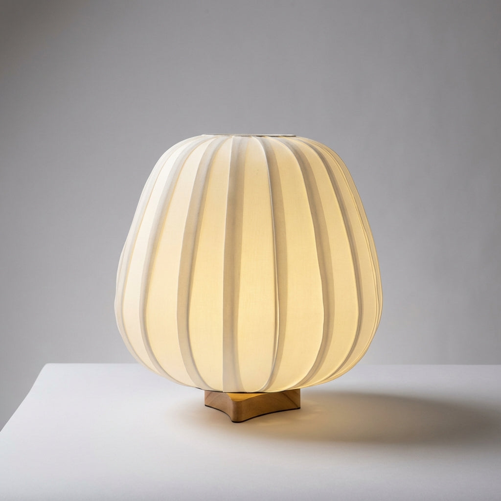 Stolní lampa s látkovým stínidlem a bambusovou základnou – minimalistická černá lampa do obývacího pokoje 30 cm 2