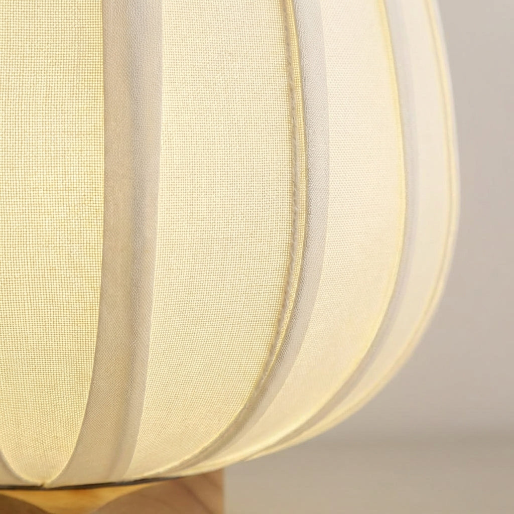 Stolní lampa s látkovým stínidlem a bambusovou základnou – minimalistická černá lampa do obývacího pokoje 30 cm 3