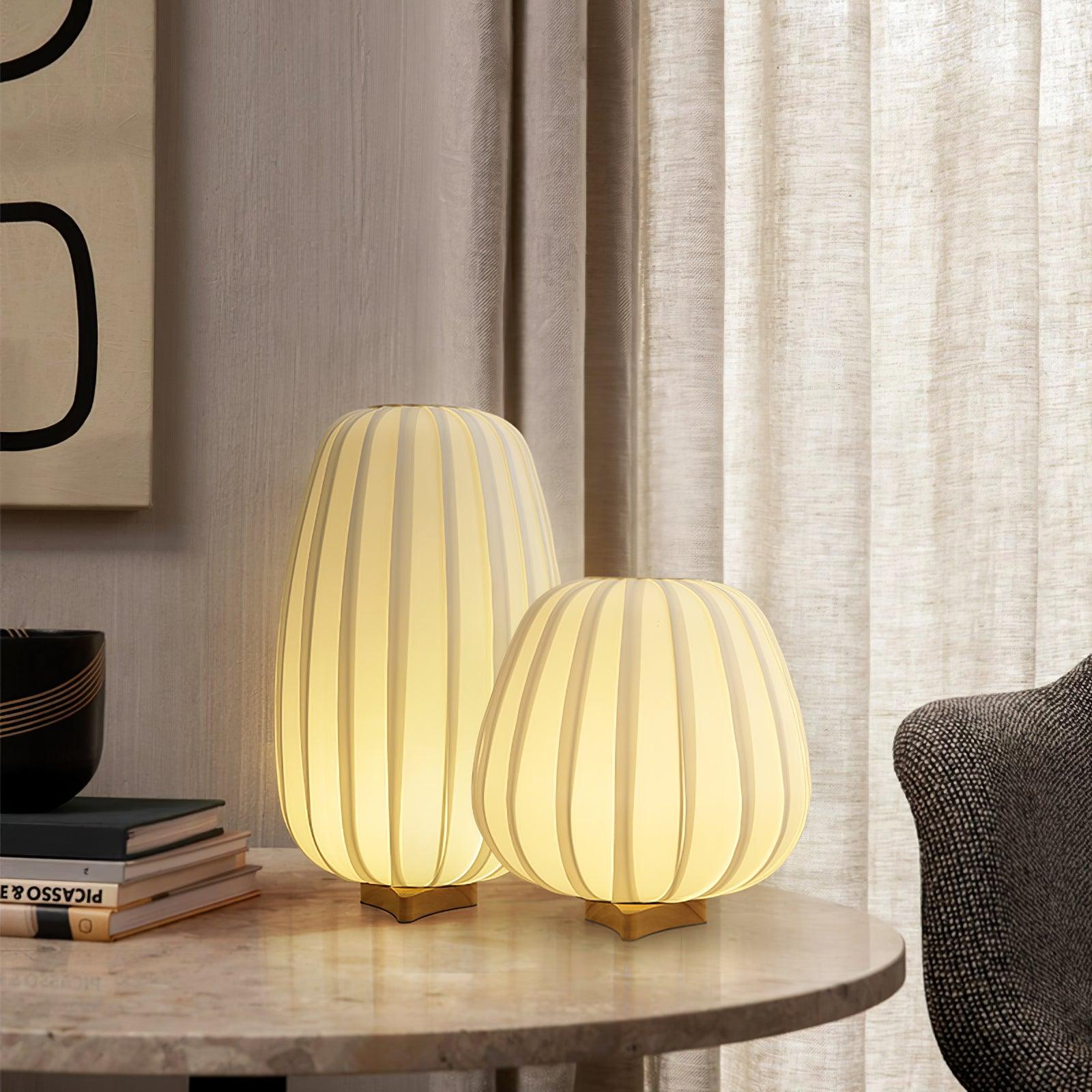 Stolní lampa s látkovým stínidlem a bambusovou základnou – minimalistická černá lampa do obývacího pokoje 30 cm 5