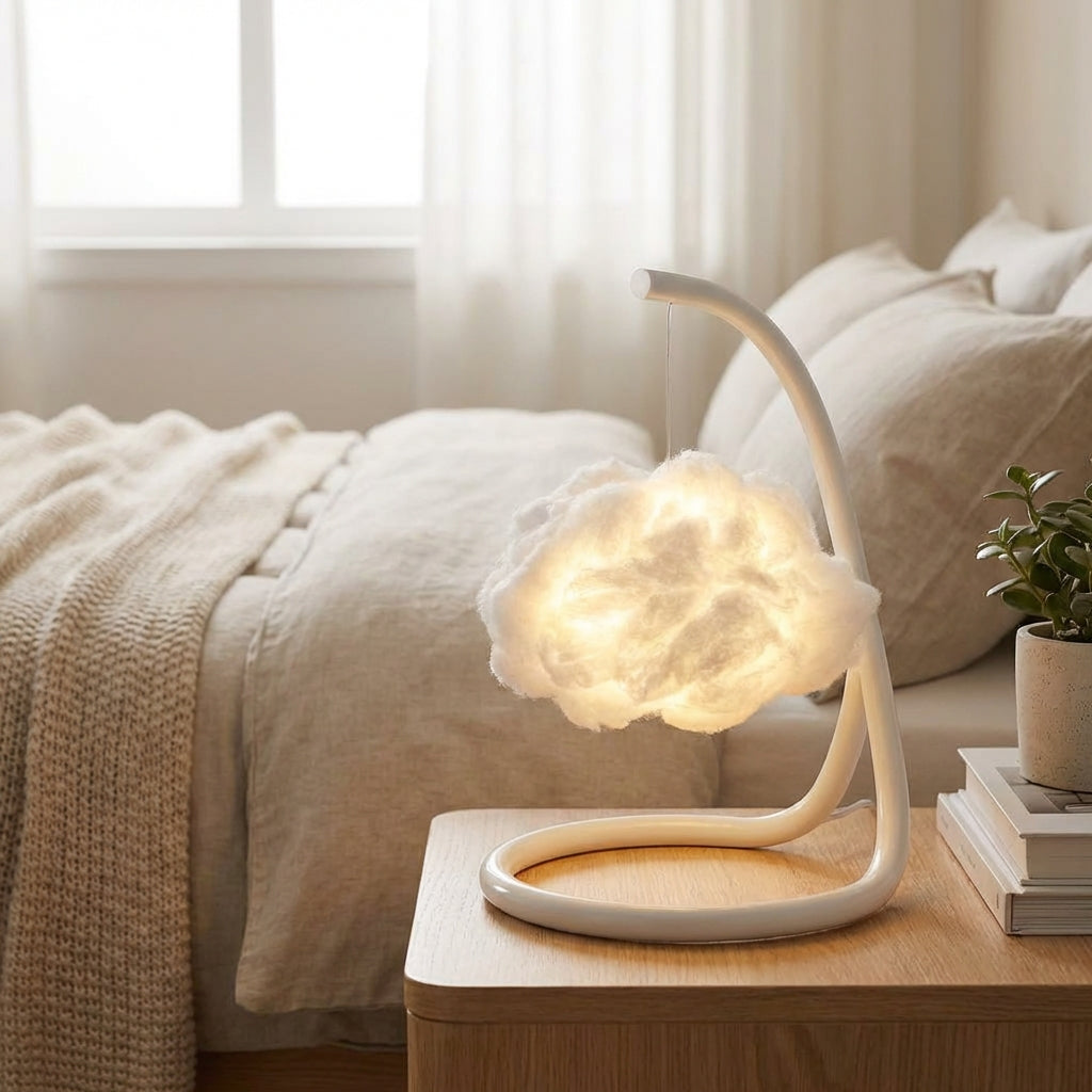 Stolní lampa s teplým světlem a unikátním designem mraků – kompaktní do obývacích pokojů a kanceláří 1