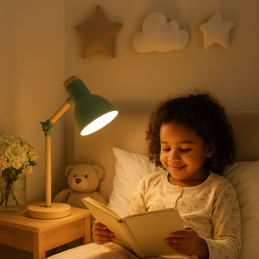 Stolní lampa v severském stylu s dřevěnou povrchovou úpravou – nastavitelná výška stolní a noční lampy pro minimalistický obývací pokoj a ložnici 3