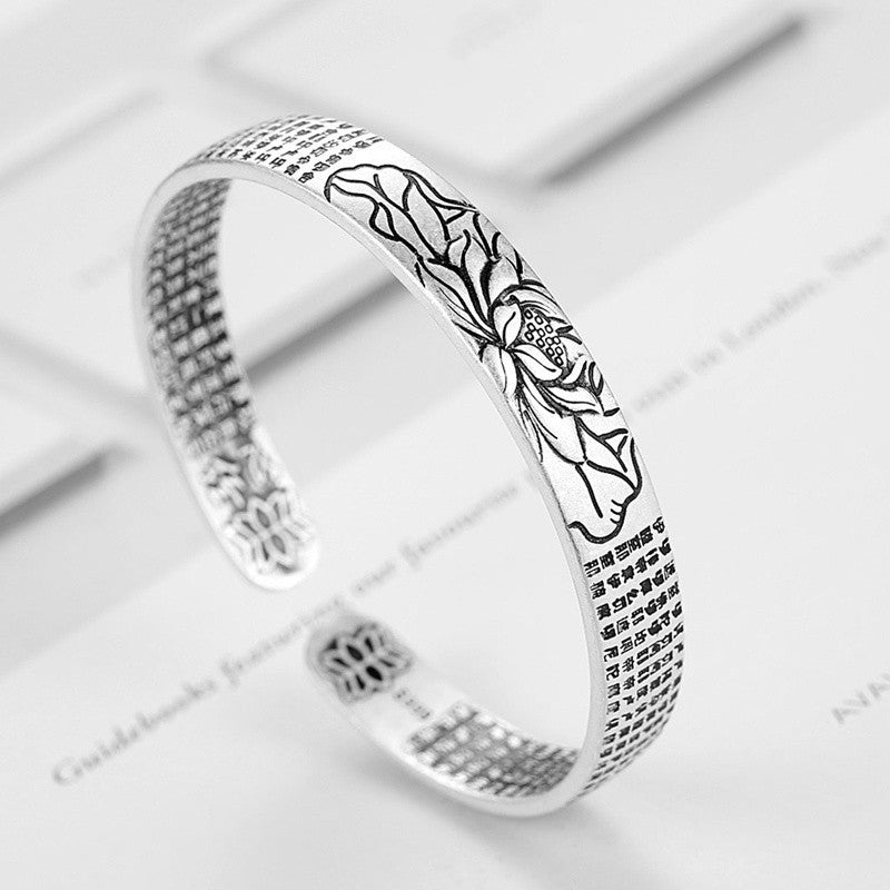 Stříbrný lotosový náramek s nastavitelným designem – hypoalergenní stříbro S925 pro unisex nošení 6