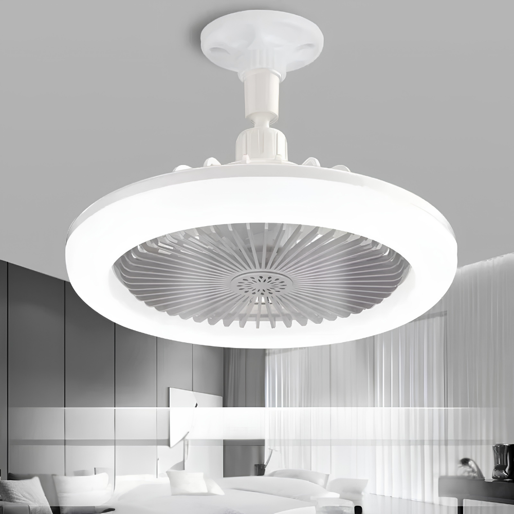 Stropní ventilátor s LED světlem a dálkovým ovládáním – E27 bílé svítidlo 0