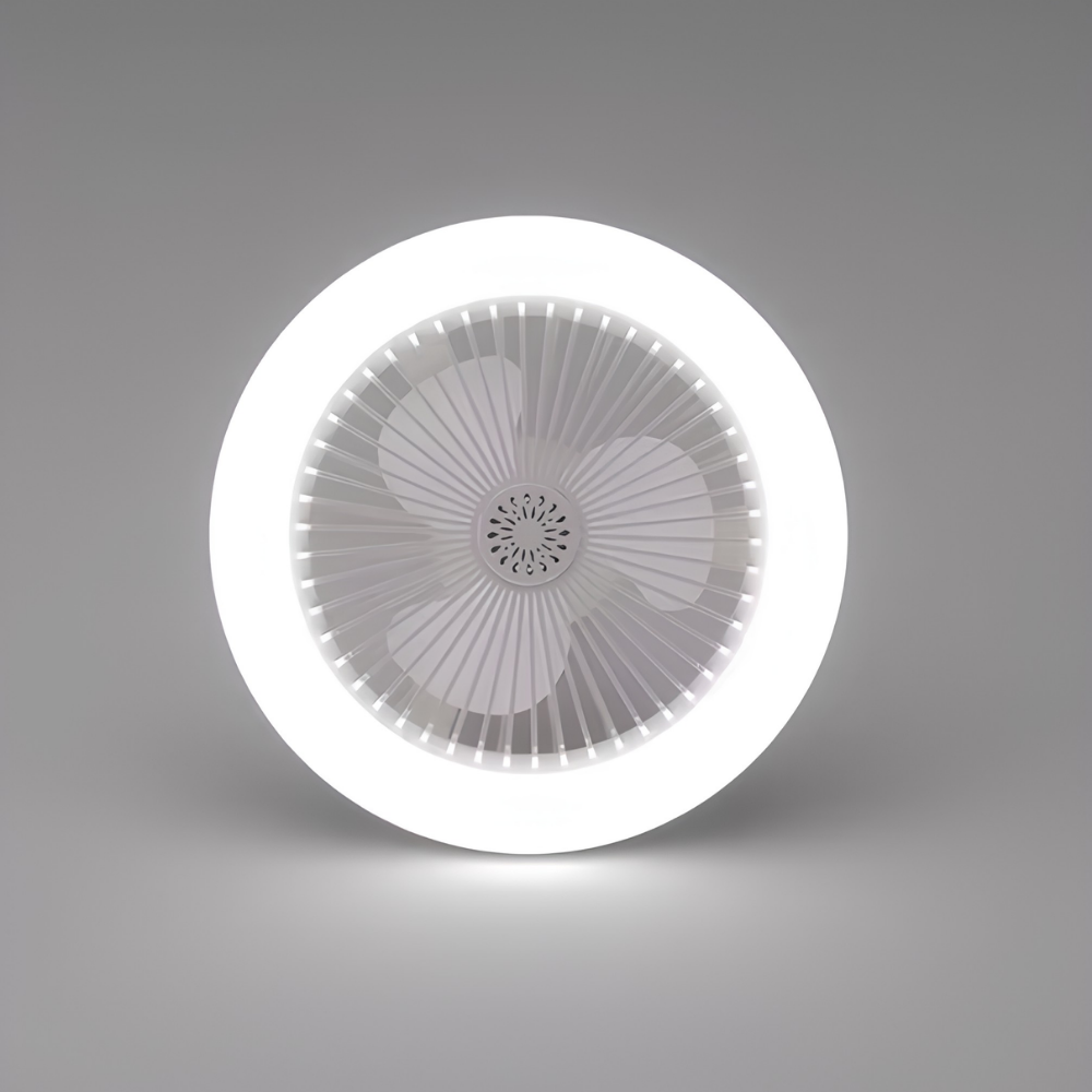 Stropní ventilátor s LED světlem a dálkovým ovládáním – E27 bílé svítidlo 2