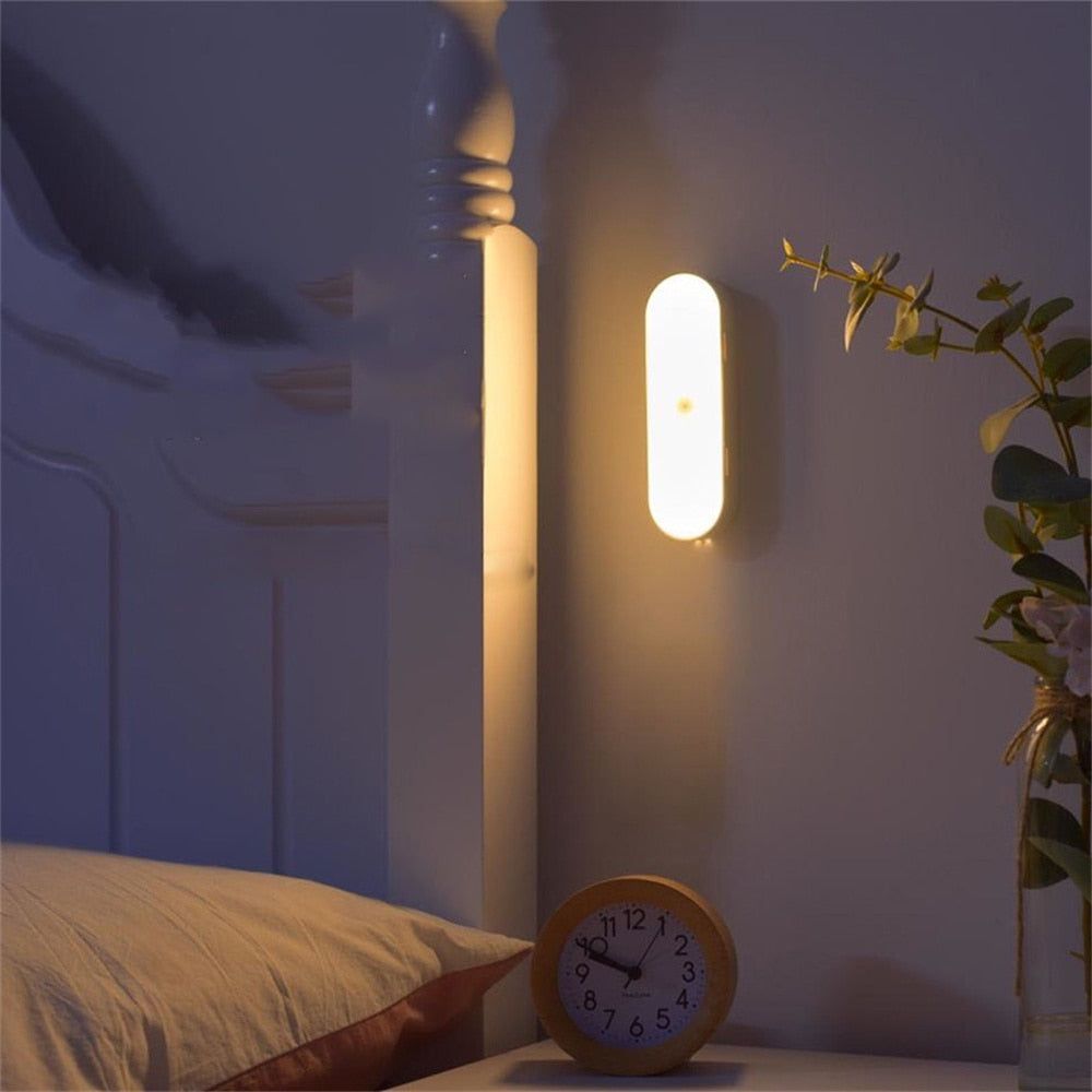 Stylová LED nástěnná lampa s pohybovým senzorem a USB nabíjením – bezdrátové nástěnné svítidlo do ložnice a obývacího pokoje 1
