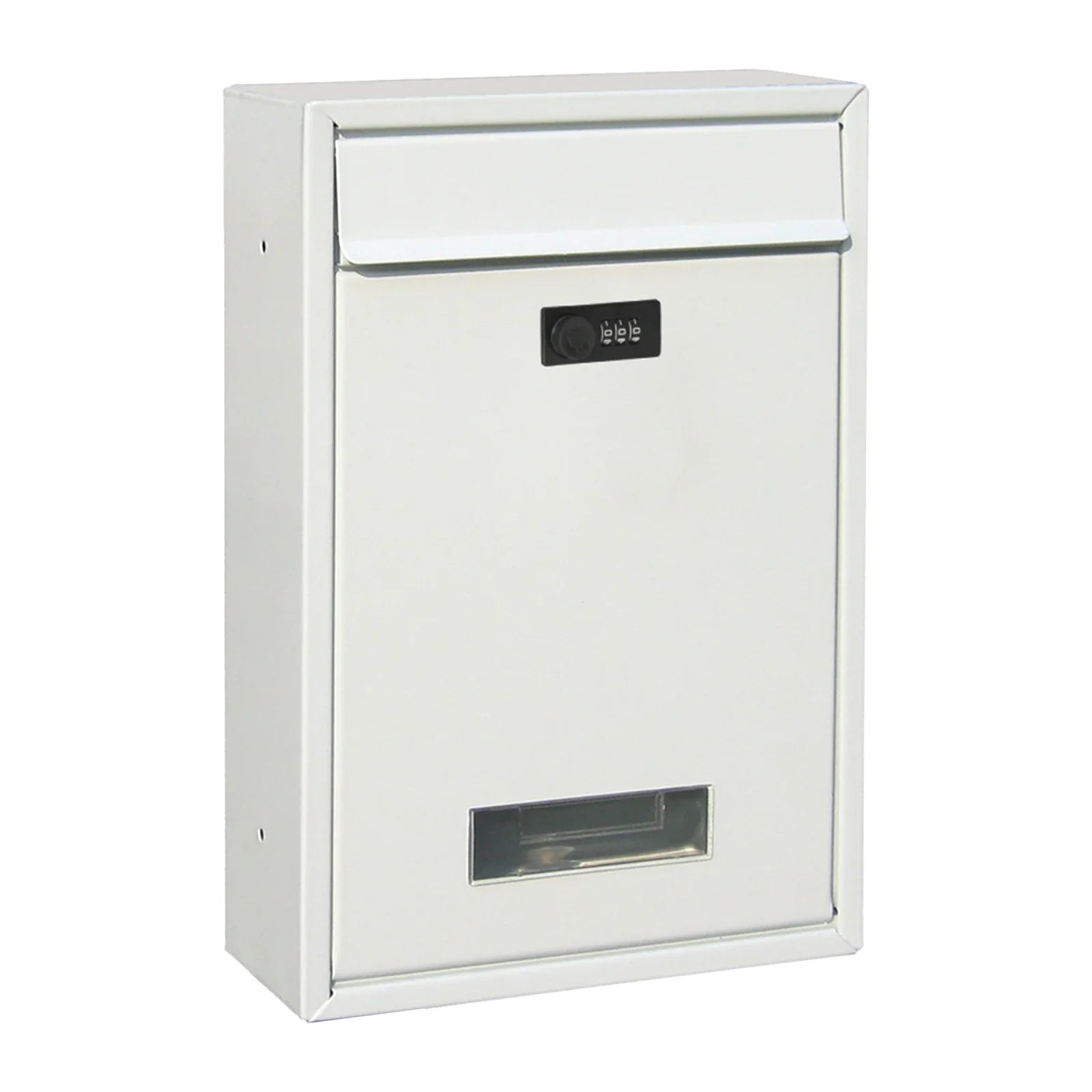 Stylová černá poštovní schránka s kombinačním zámkem – bezpečný nástěnný design 0