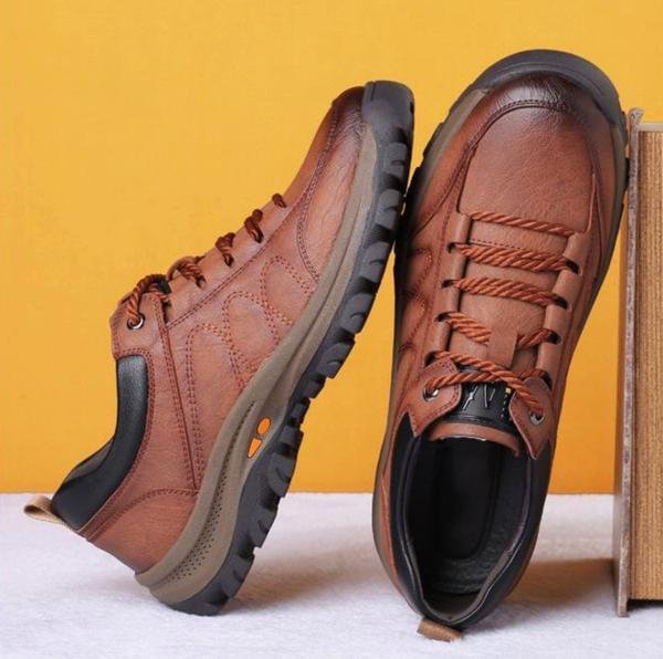 Stylová ortopedická obuv pro muže vyrobená z vysoce kvalitní hovězí kůže – lehká, voděodolná a protiskluzová 6