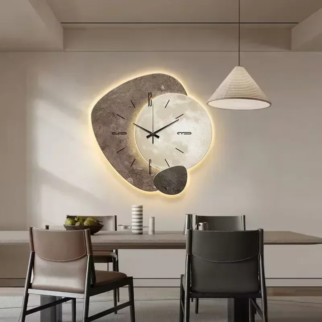 Stylové dřevěné nástěnné hodiny s LED efektem Brisva 2
