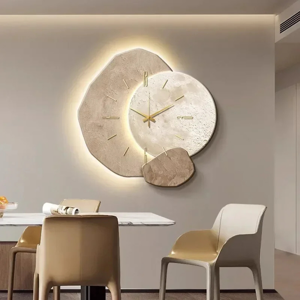 Stylové dřevěné nástěnné hodiny s LED efektem Brisva 3