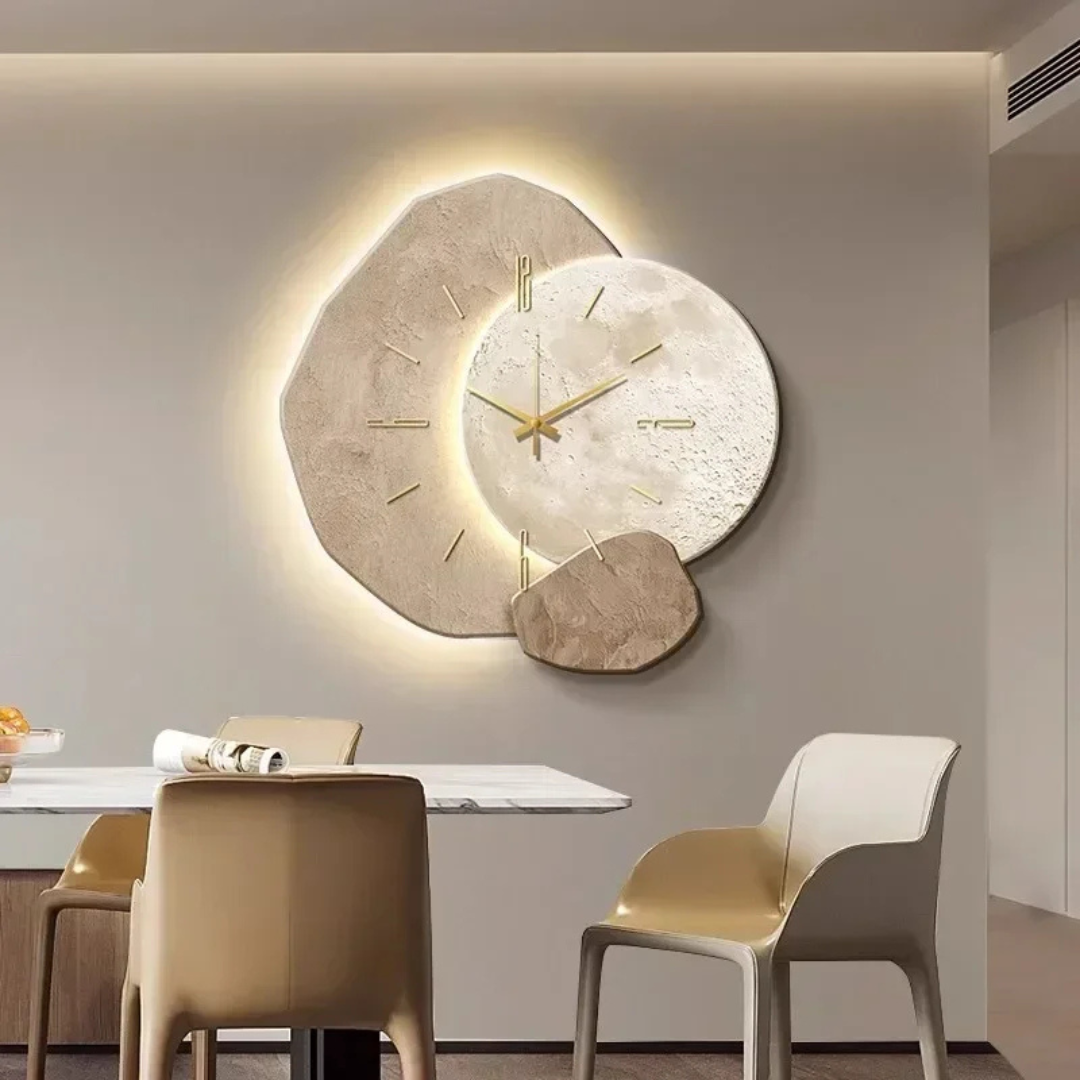 Stylové dřevěné nástěnné hodiny s LED efektem Brisva 3