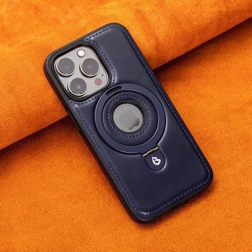 Stylové magnetické pouzdro na iPhone z PU kůže s vestavěným stojánkem 4