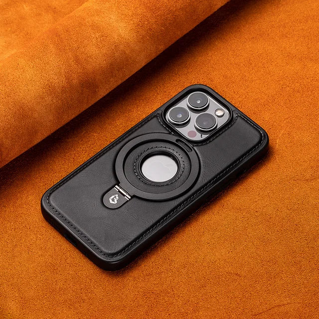 Stylové magnetické pouzdro na iPhone z PU kůže s vestavěným stojánkem 5