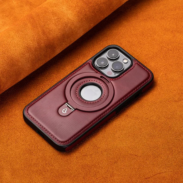 Stylové magnetické pouzdro na iPhone z PU kůže s vestavěným stojánkem 6