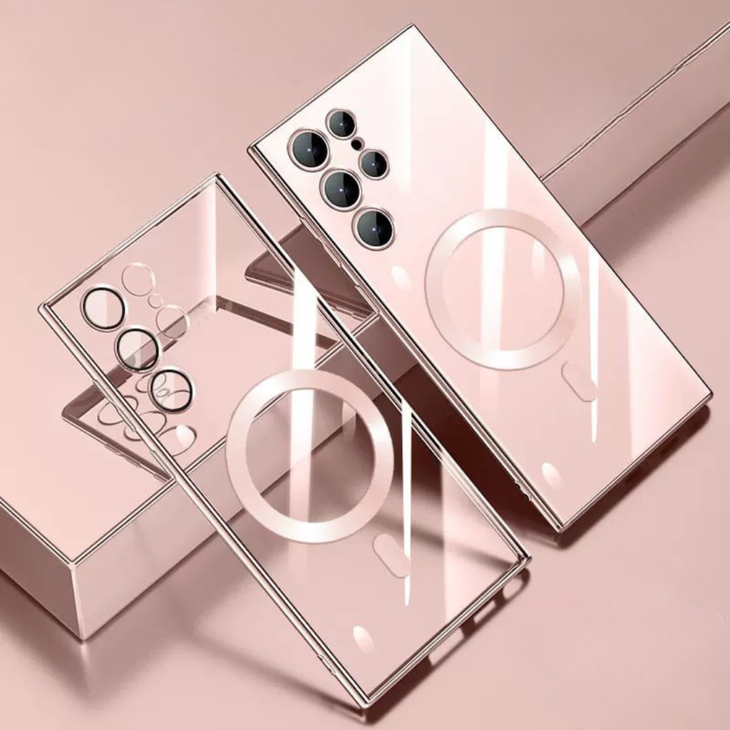 Stylové magnetické pouzdro pro telefony Samsung – ultratenké a odolné, s funkcí bezdrátového nabíjení – průhledné 5