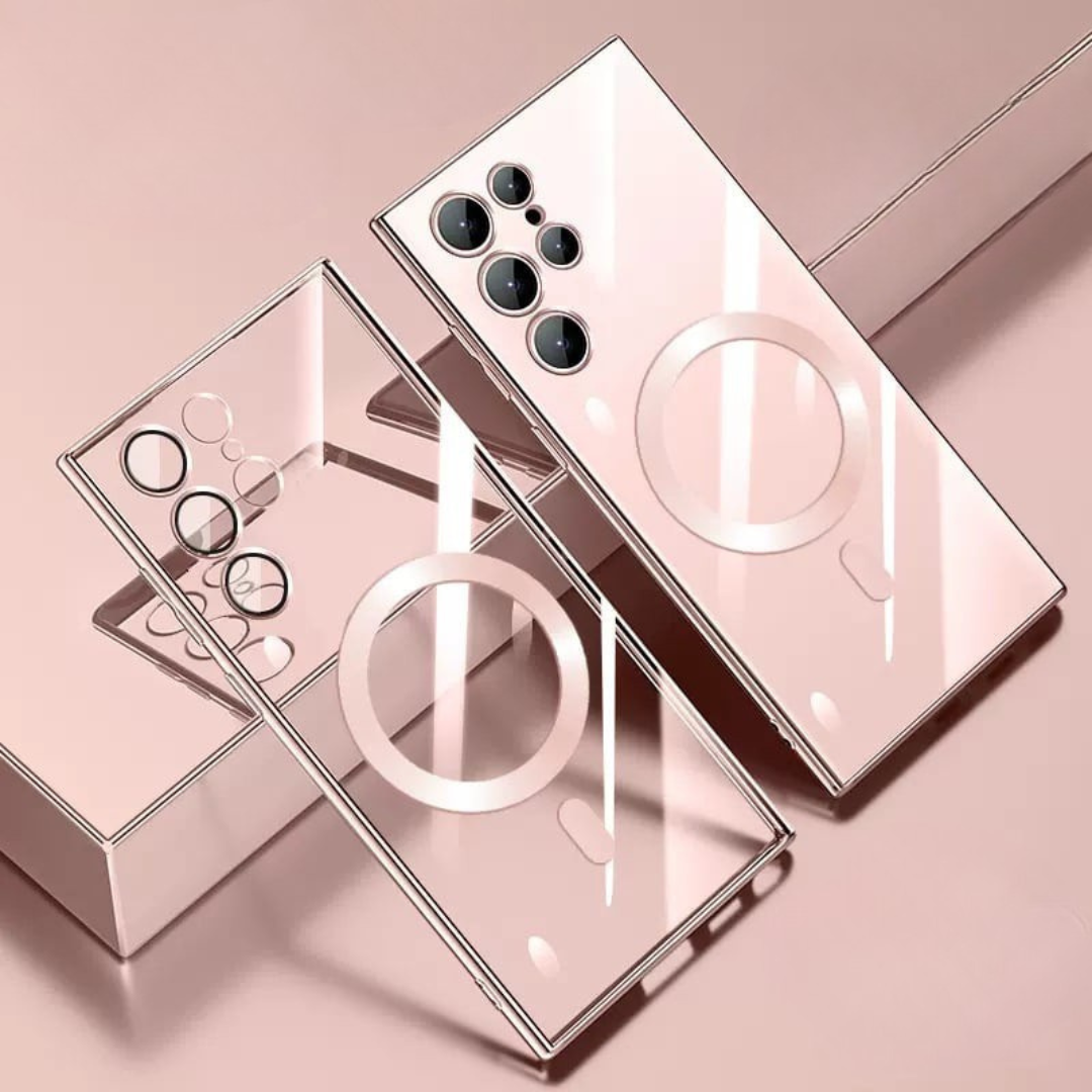 Stylové magnetické pouzdro pro telefony Samsung – ultratenké a odolné, s funkcí bezdrátového nabíjení – průhledné 5