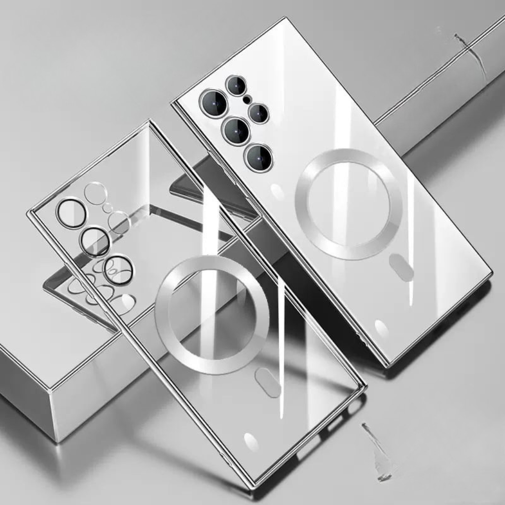 Stylové magnetické pouzdro pro telefony Samsung – ultratenké a odolné, s funkcí bezdrátového nabíjení – průhledné 6