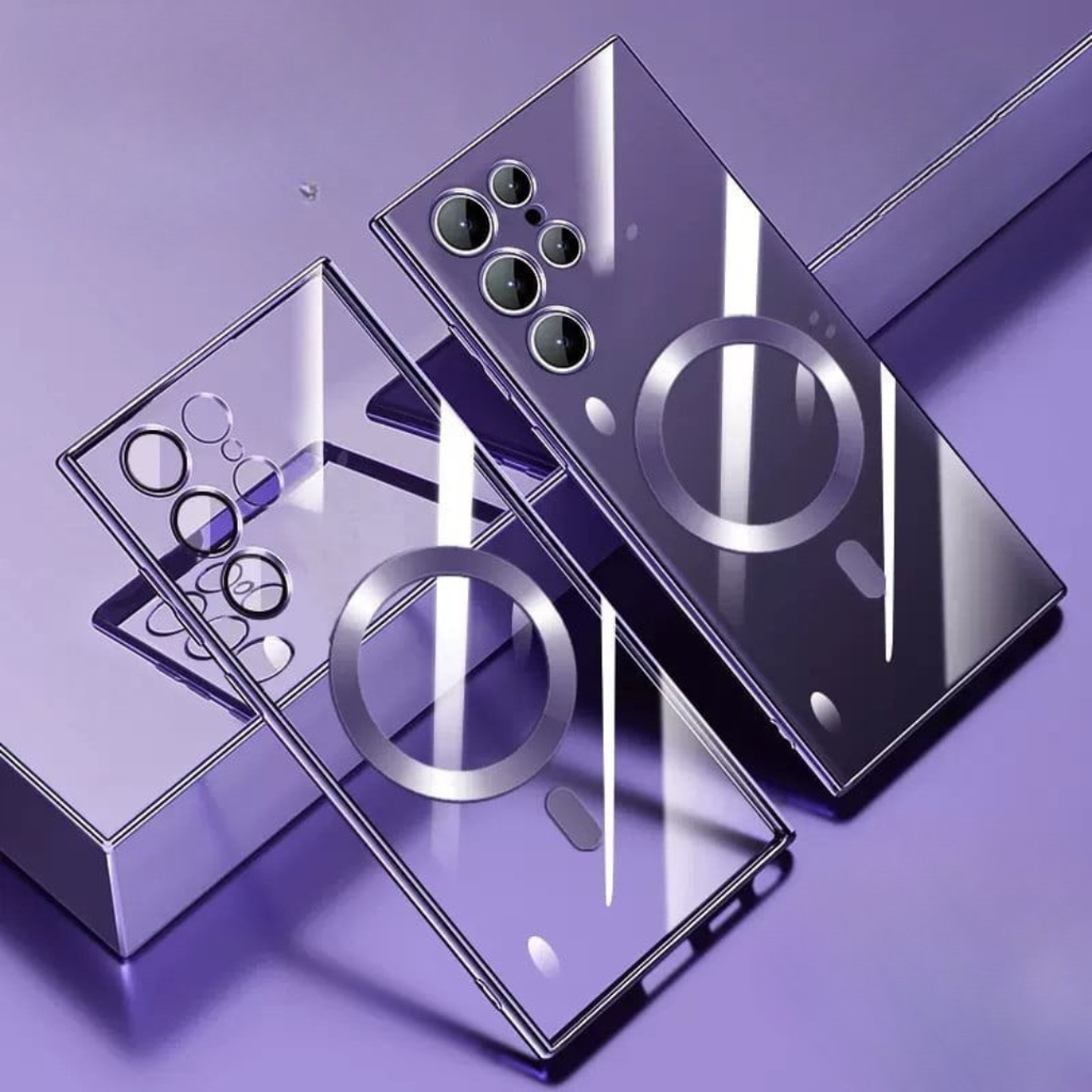 Stylové magnetické pouzdro pro telefony Samsung – ultratenké a odolné, s funkcí bezdrátového nabíjení – průhledné 7